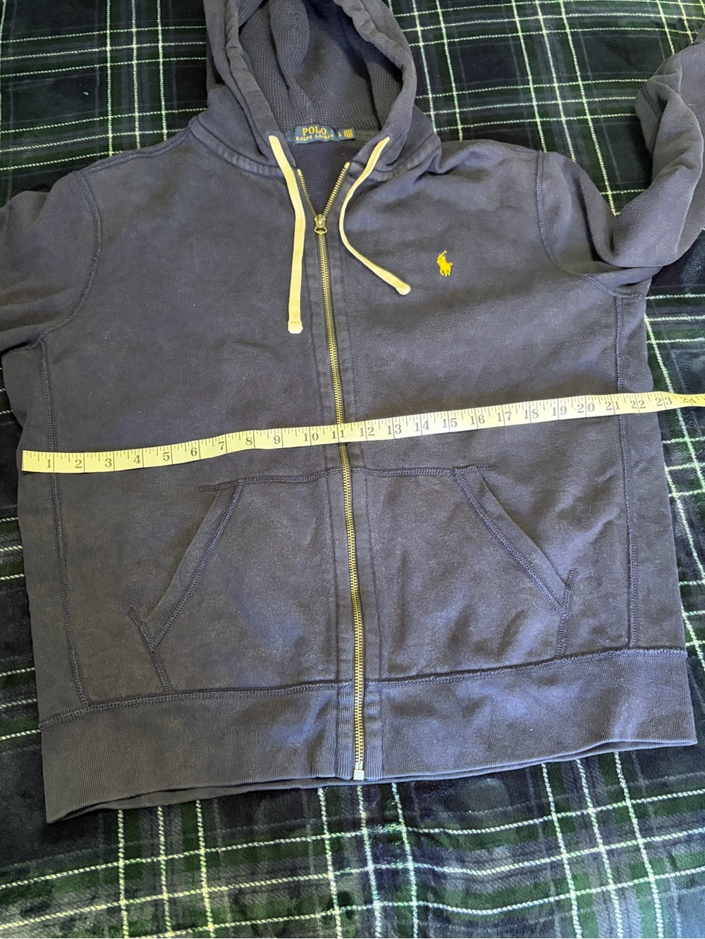 Men’s POLO Ralph Lauren navy blue zip up hoodie. Size L. - Picture 3 of 5